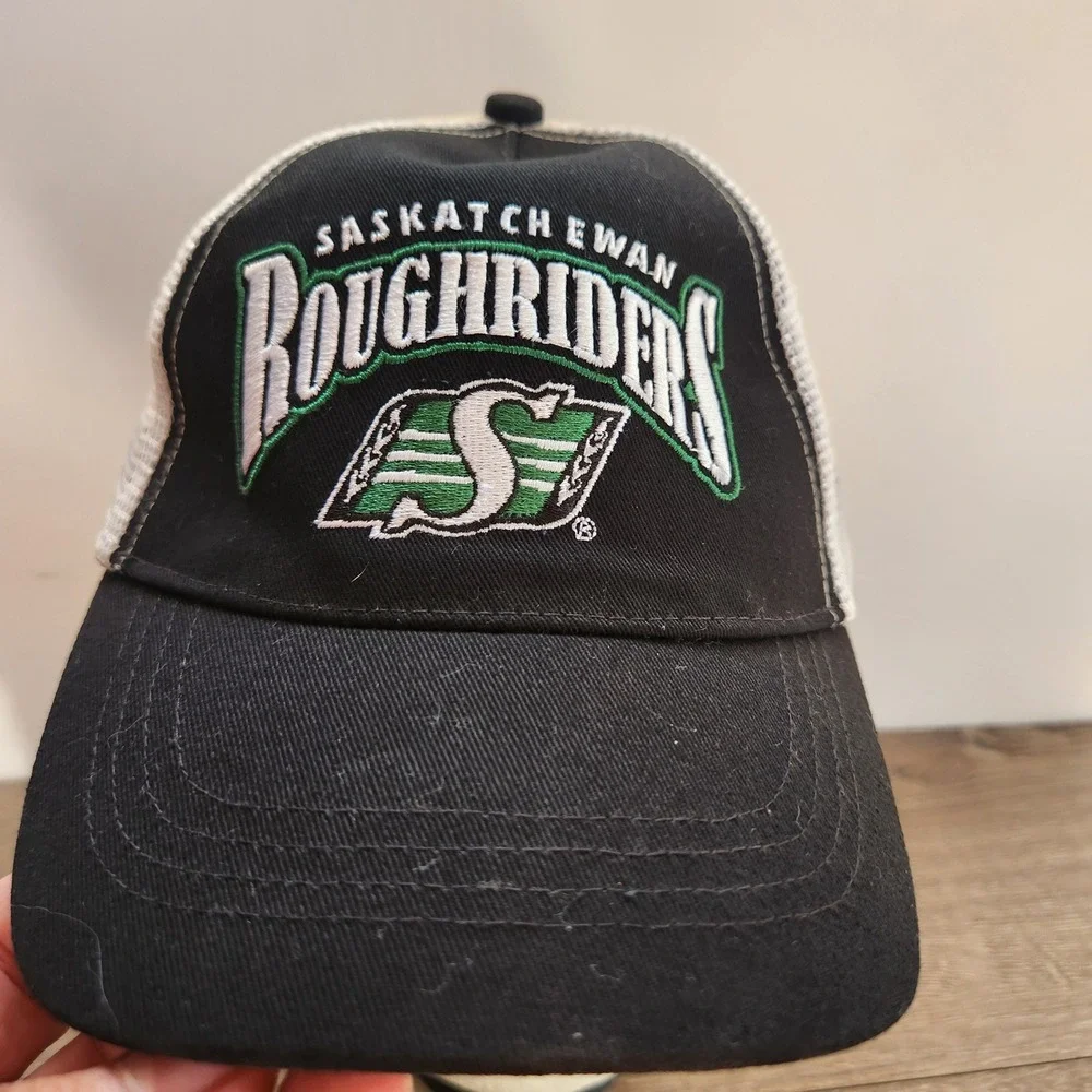 Saskatchewan Roughriders CFL Football Trucker Hat Black White Snapback Kids O/S